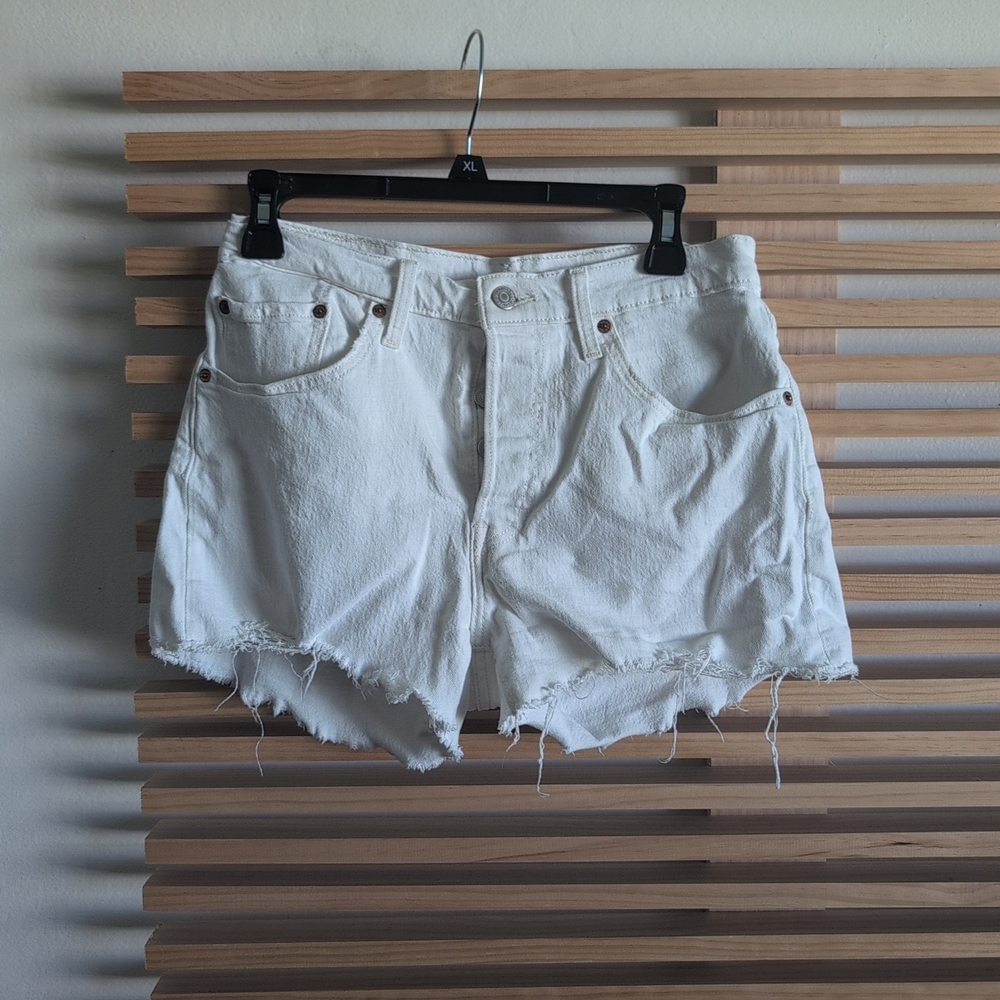Levi's White Jean Shorts